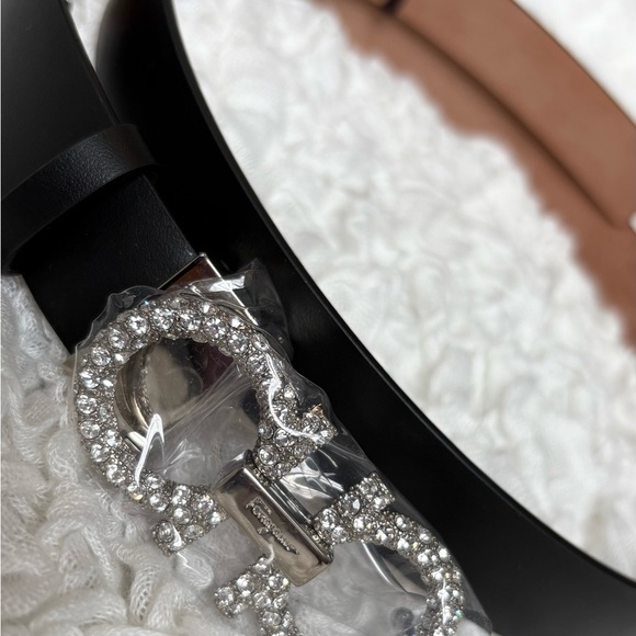 Salvatore Ferragamo Black Leather Belt with Silver Buckle - Picture 1 of 4